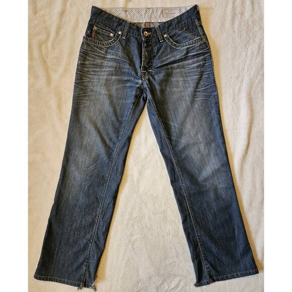 Hugo Boss Regular Fit Jeans Mens Sz 33 X 32 Distressed Wash 100% Cotton - Picture 1 of 15